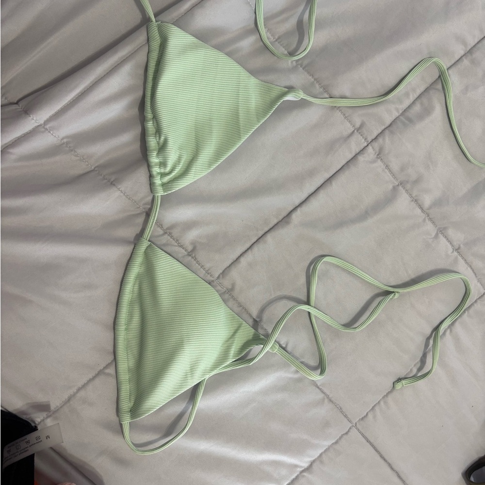 SHEIN Light Green Bikini Top
